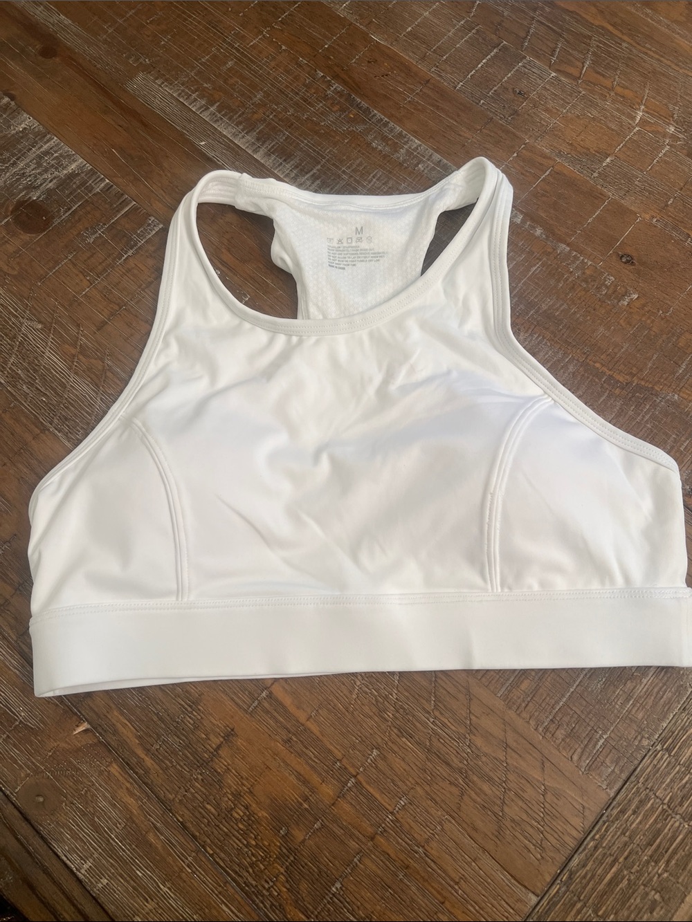 Women’s White Racerback Sports Bra Medium